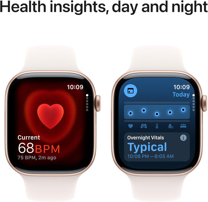 Apple Watch Series 10 GPS 46 mm Smartwatch with Jet Black Aluminium Case with Black Sport Band - M/L. Fitness Tracker, ECG App, Always-On Retina Display, Water Resistant