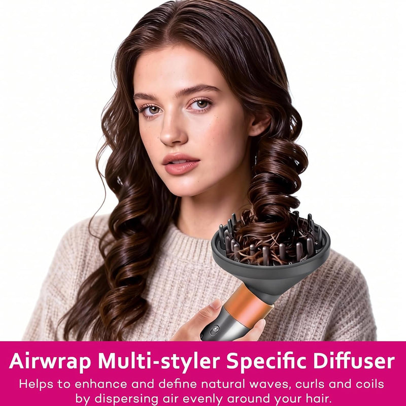 Upgraded Diffuser Nozzle for Dyson Curling Iron Converting for Dyson Airwrap Styler To Hair Dryer Diffuser Nozzle Attachment - Grey
