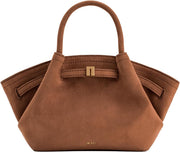 Women's Hana Mini Tote Bag - Faux Suede Brown