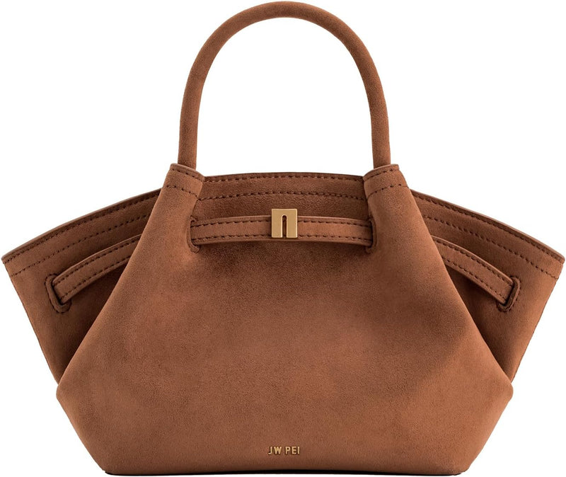 Women's Hana Mini Tote Bag - Faux Suede Brown
