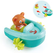 Hape Tubing Pull-Back Boat Moving Bath Speedboat Toy For Toddlers, 18 Months and Up
