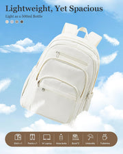 WEPOET Backpack Women Men School Backpack Large with Many Compartments Waterproof Backpack Lightweight for School Backpack Teenager Daypacks Backpack for Boys Girls, A2-beige, Rucksack Backpacks