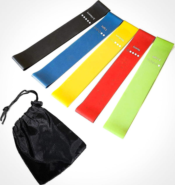 SKY LAND Resistance Band Exercise Home Gym Fitness, Yoga Resistance Loop Bands For A Different Kind Of Workout Em 9241, Black,Blue,Yellow,Red,Green