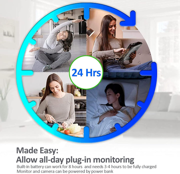 Sorandy 2.4in Baby Monitor, 2.4GHz Connection Baby Video Monitor, Baby Security Camera with Automatic Night Vision Function Soothe the Baby, Security Monitoring 60 Degrees Angle (UK Plug)