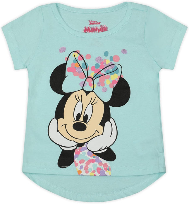 Disney Minnie Mouse Girls’ T-Shirt and Legging Set for Infant, Toddler and Little Kids – Blue/Multicolor
