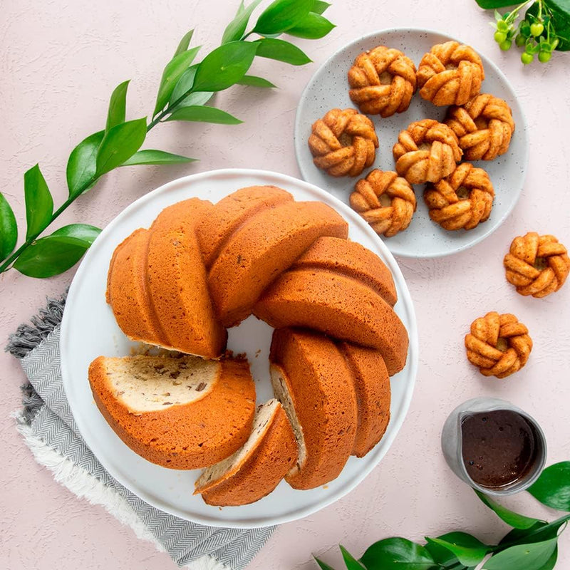 Nordic Ware 95377 Bundtlette Pan 75th Anniversary Braided Bundt Bites, Gold