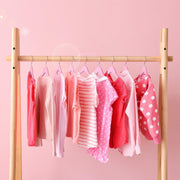 HOUSE DAY Wooden Baby Hangers for Closet 20 Pack, Kids Wooden Hangers Baby Clothes Hangers, 360° Swivel Hook Heavy Duty Toddler Hangers Baby Coat Hangers for Suits, Pants and Jackets, Natural