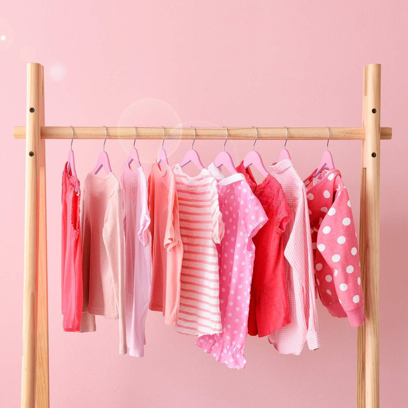 HOUSE DAY Wooden Baby Hangers for Closet 20 Pack, Kids Wooden Hangers Baby Clothes Hangers, 360° Swivel Hook Heavy Duty Toddler Hangers Baby Coat Hangers for Suits, Pants and Jackets, Natural