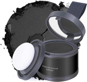 Black Hairline Powder, Black Hair Powder Magic Retouch Hair Concealer for Root Cover Up, Roots Touch Up HairFiber for Men & Women Hairs Dye, Hairline Shadow Puff to Fill Hair Line Grey & White Hairs - Black Hairline Powder