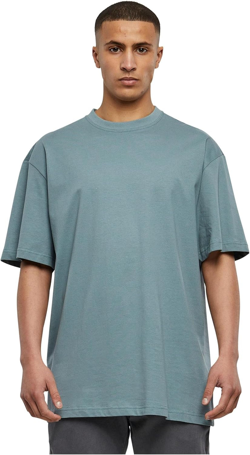 mens Tall Tee Oversized T-Shirt Oversized Short Sleeves T-Shirt with Dropped Shoulders, 100% Jersey Cotton (pack of 1) - Dusty Blue