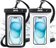JOTO Universal Waterproof Phone Pouch Cellphone Dry Bag Case for iPhone 17 16 15 14 13 12 11 Pro Max Air Mini Plus Xs XR X 8 7 6S, Galaxy S23 S22 S21 Plus Note, Pixel up to 7" -Black - Black/Clear 2 Packs