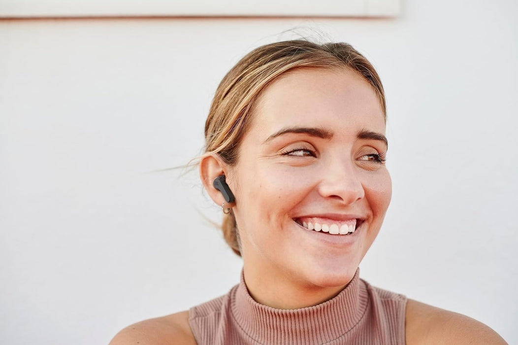 JBL Wave Beam 2 Adaptive Noise Cancelling with Smart Ambient True Wireless Earbuds, Deep Bass, Comfort Fit, 40H Battery, Hands-Free + VoiceAware, Water and Dust Resistant - Black, JBLWBEAM2BLK