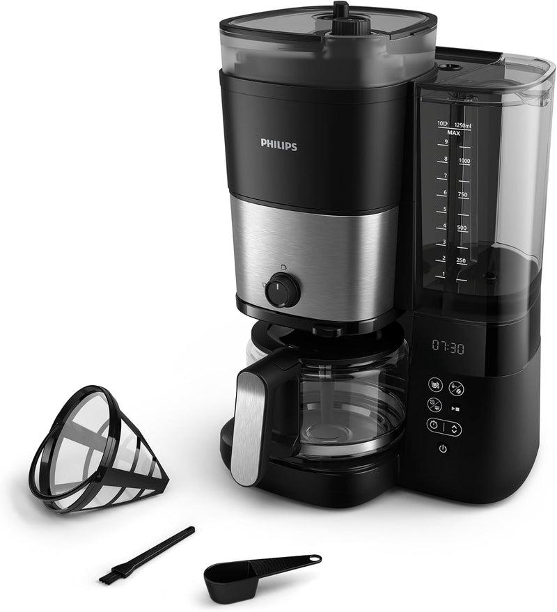 Drip Coffee Maker With Built-In Grinder | Kitchen Home Appliances
