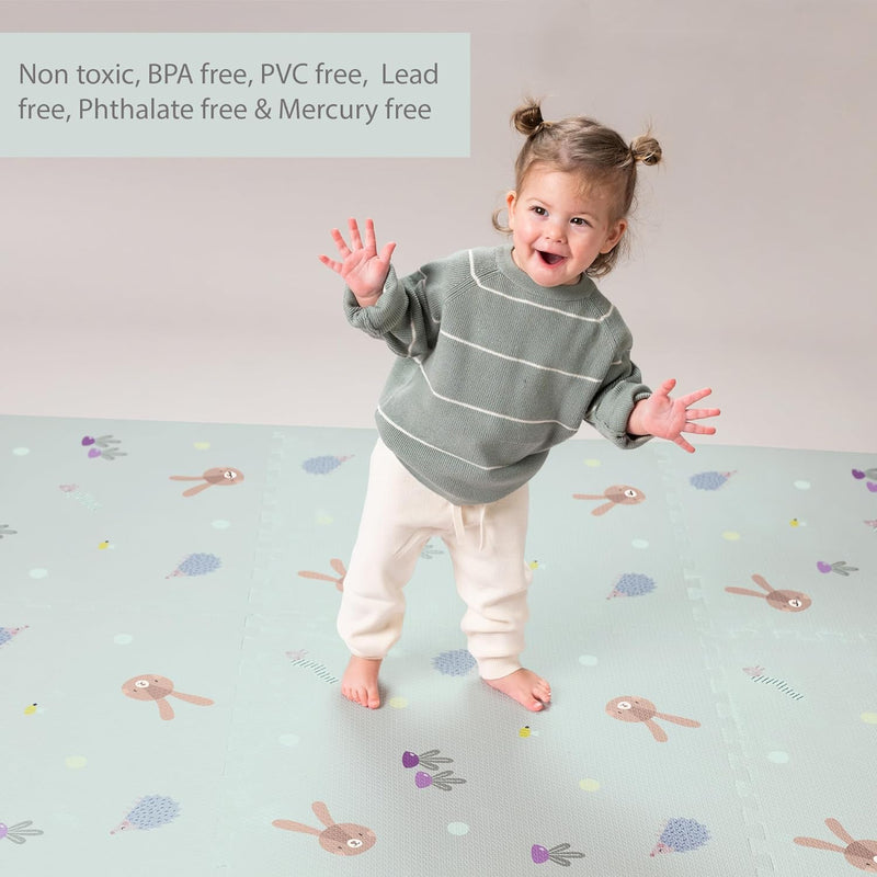 Taf Toys Baby Play Mat - Tummy Time & Crawling Foam Mat with Interlocking Floor Tiles, 72x48 Inches Puzzle - X-Large Play Mat for Infants & Toddlers