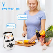 ANMEATE Video Baby Monitor with Digital Camera, Digital 2.4Ghz Wireless Video Monitor with Temperature Monitor, 960ft Transmission Range, 2-Way Talk, Night Vision, High Capacity Battery (sm24)