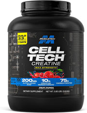 MuscleTech Platinum Creatine Monohydrate Powder Pure Micronized Muscle Recovery + Builder for Men & Women Workout Supplements Unflavored 400 grams 80 servings - Fruit Punch 6.00 Lbs