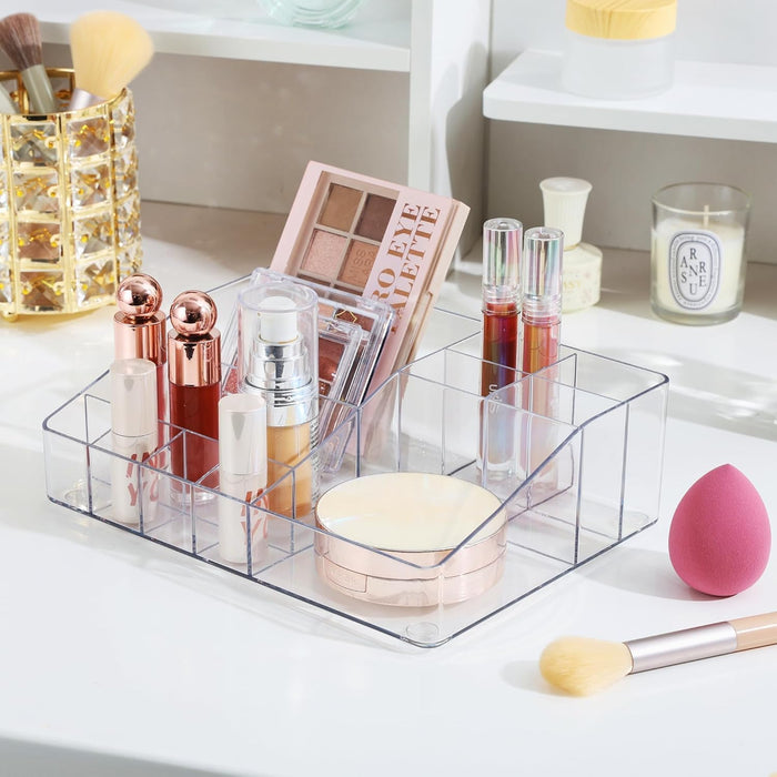 3 Tier Clear Makeup Organizer with Drawer,Cosmetic Storage for Dresser Countertop and Bathroom Vanity,Beauty Holder for Lipstick Brush Skincare (3 Tier)