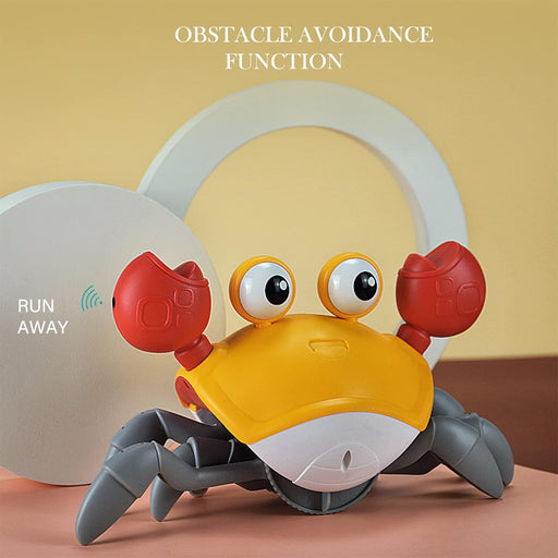 Crawling Crab Baby Toy with Light Up for Kids Toddlers, Musical Toy with Automatically Avoid Obstacles, Sensory Walking Crab Toy for Kids Up to 3-12 Months, Crab Pet Toy Gift - Assorted Color