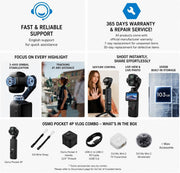 DJI Osmo Pocket 4P Vlog Combo 4K Dual Lens Gimbal Camera, Black