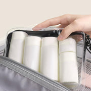 NALACAL Travel Dispenser Bottles for Toiletries, 5 Pack Travel Size Containers, Leak Proof Refillable Travel Accessories for Shampoo Conditioner, Portable Travel Bottles with Clear Toiletry Bag