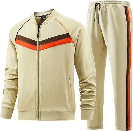 Men's Casual Tracksuits Long Sleeve Jogging Suits Sweatsuit Sets Track Jackets and Pants 2 Piece Outfit - Jw-084