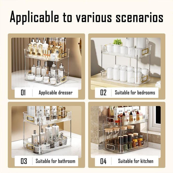 MSAFGY Cosmetic storage box, large cosmetic storage display cabinet with drawers, large capacity cosmetic storage box, suitable for storing jewelry, cosmetics, lipstick, etc. (transparent white)