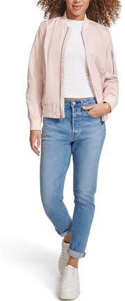 Levi's Women's Women's poly bomber jacket with contrast zipper pockets Jacket