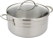 Prestige Infinity Stainless Steel Casserole with Glass Lid 26cm / 8 Ltr Induction Compatible Covered Stockpot Soup Pots Silver - PR77378 - 24