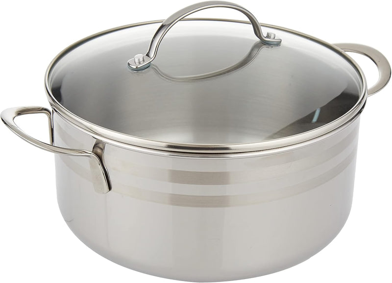 Prestige Infinity Stainless Steel Casserole with Glass Lid 26cm / 8 Ltr Induction Compatible Covered Stockpot Soup Pots Silver - PR77378 - 24
