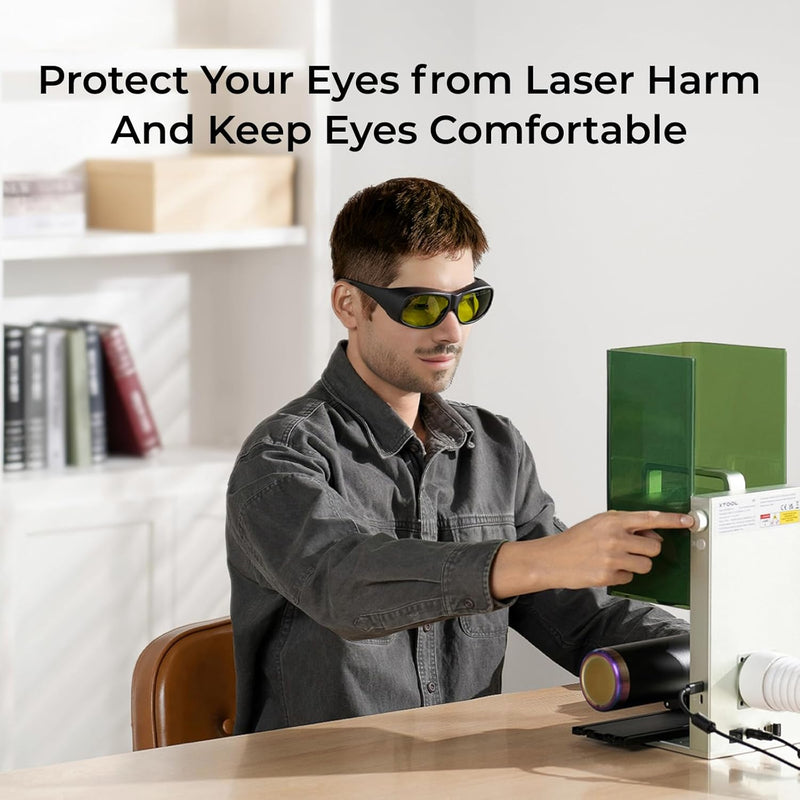 xTool Laser Safety Glasses, Compatible with 316nm-450nm & 900nm-1080nm Laser, Including xTool F Series, F1 Ultra, F2 Ultra, F2 Ultra UV, S1, M1 Ultra, M1, D1 Pro, 50g Lightweight Design