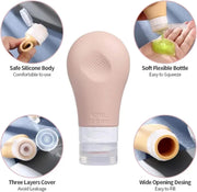 16 Pack Travel Bottles Set - TSA Approved Leak Proof Silicone Squeezable Containers for Toiletries, Conditioner, Shampoo, Lotion & Body Wash (16 pcs/Apricot Pack)