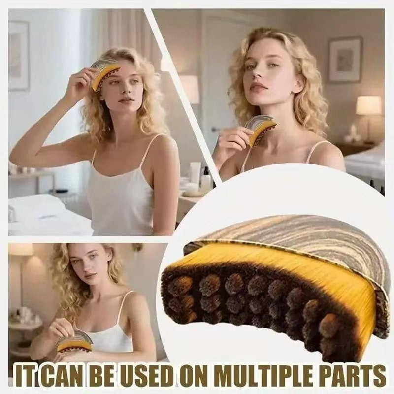 Lymphatic Contour Face Brush Facial Dry Brushing Tool for Jawline, Chin & Face Sculpting Soft Bristle Massager for Lymphatic Drainage, Puffiness Relief, Skin Tightening & Fatigue Relief