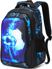 Jungen Schultasche Teenager Schulrucksack Jugendliche Rucksack Schule Daypacks Kinder Gro Schulranzen Wasserdicht - 4-camo football