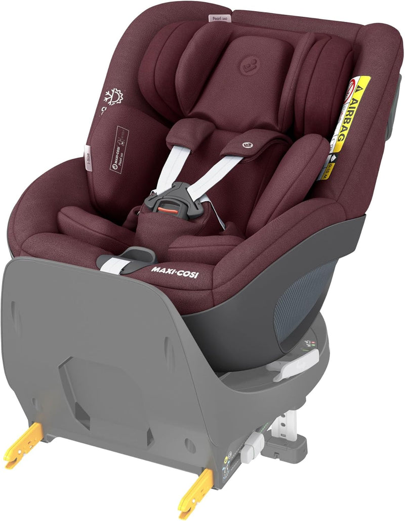 Maxi-Cosi Pearl 360 i-Size Infant Car Seat, 360 Swivel Car Seat, G-CELL Side Impact Protection, One-Hand Rotation, ClimaFlow, 0-4 Years, Authentic Red, 2 Year Warranty