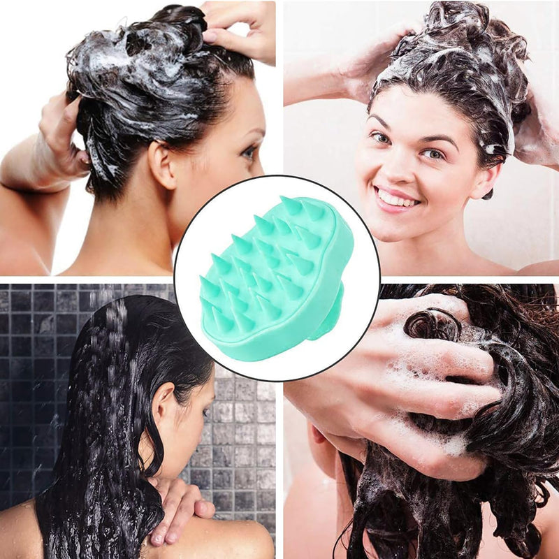 Hair Scalp Massager Brush Soft Silicone Bristles Care Scalp Massager Hair Shampoo Scrubber Manual Head Scalp Massager for Scalp Relax and Hair Clean