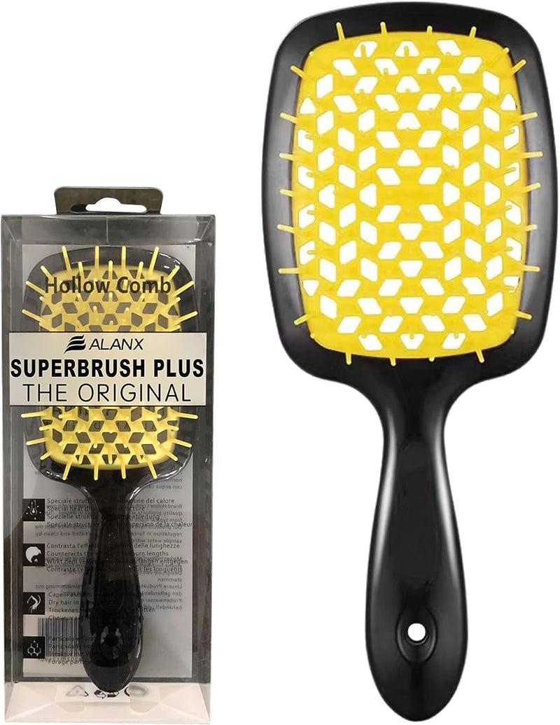 ALANX Detangler Hairbrush ï¼ŒMassage Curl Combï¼ŒDetangling Hair Brush for Women, Girls and Kids for Wet, Dryï¼ŒFine, Curly, Thick and Long Hair (WHITE/YELLOW)