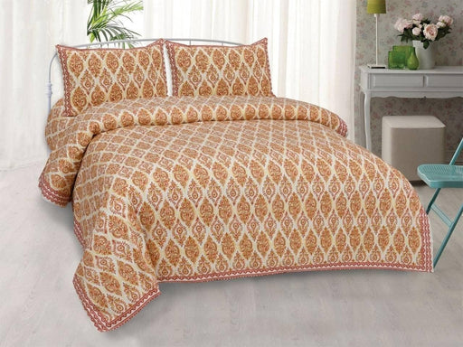 SUFAYA FAB Printed Indian Sanganer Royal Cotton Premium Big Size Bedsheets for Modern Look(100x100) with Two Pillow (18x28) inches