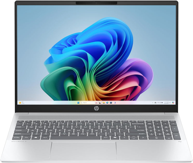 OmniBook 5 Laptop 2025 Model 16" 2K AMD Ryzen 7 8840U 16GB RAM 512GB SSD Windows 11 Glacier silver Standalone 16-BC1002NE En-Ar Keyboard UAE Version