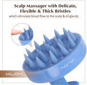 KLOY Round Hair Scalp Manual Massager Shampoo Hair Brush, Super Soft Bristles for Exfoliating, Anti-Dandruff (Blue)