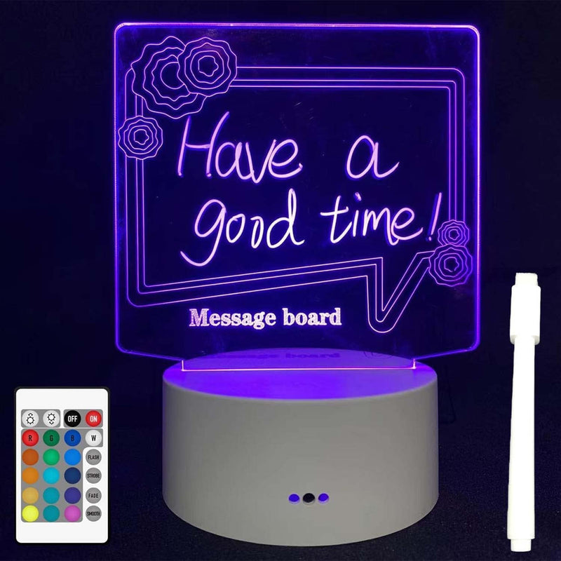 Personalized DIY Message Board Night Light, USB Powered Table Lamp with Erasable Pen and Remote Control, Office Room Desktop Decoration, Gifts for Wedding Anniversary Birthdays Gifts for Adults Kids