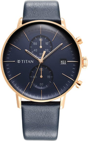 Infinity Display Analog Round Watch for Men's - Deep Blue Colour