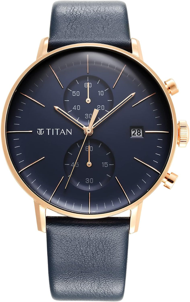 Infinity Display Analog Round Watch for Men's - Deep Blue Colour