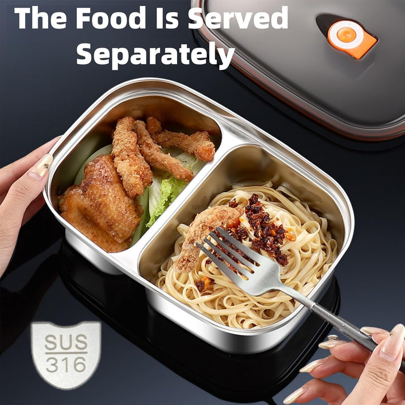 Lunch Box Bento Lunch Box 316 Stainless Steel Lunch Box 1200ML1 1700ML1 For Adults Micro-Pressure Freshness-Locking Technology with Cutlery And Thermal Bag