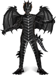 Spooktacular Creations Halloween Kid Dragon Costume, Boys Dragon Wings, Tail and Mask Set for Halloween Dress Up - Black