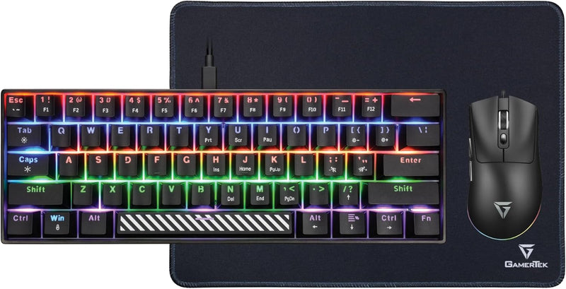 Alpha Pack 3-in-1 Gaming Bundle Keyboard, 65g Lightweight Mouse & Mousepad - Black