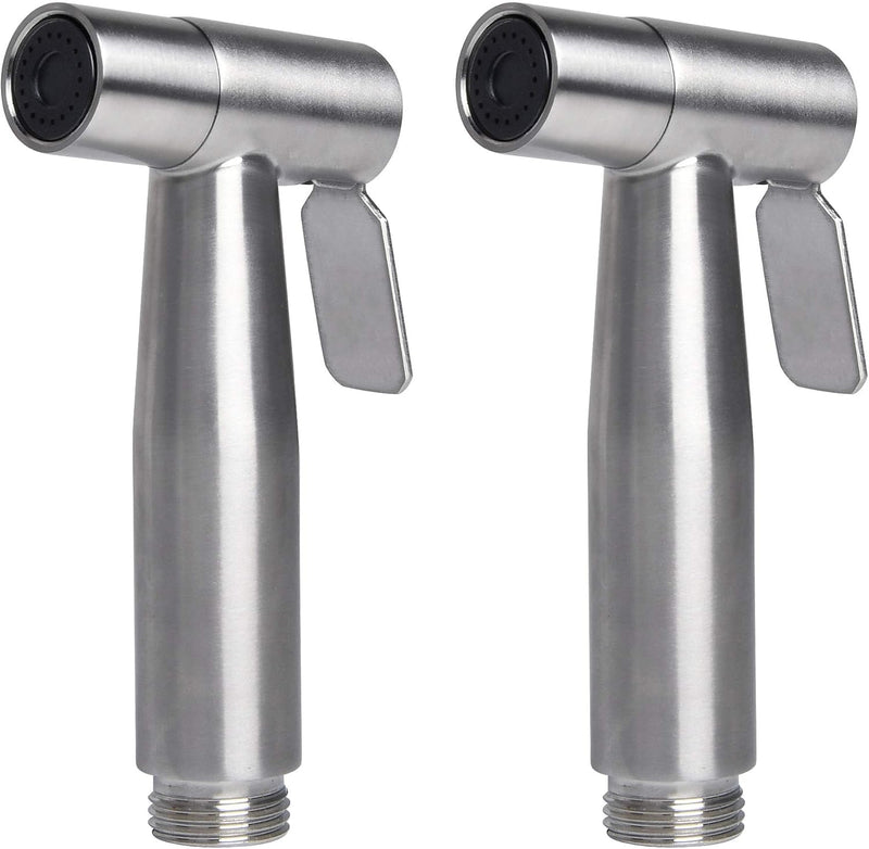 2 Pcs Handheld Bidet Sprayer, Stainless Steel Brushed Nickel Sprayer Toilet Bathroom Shower Head (Style2)