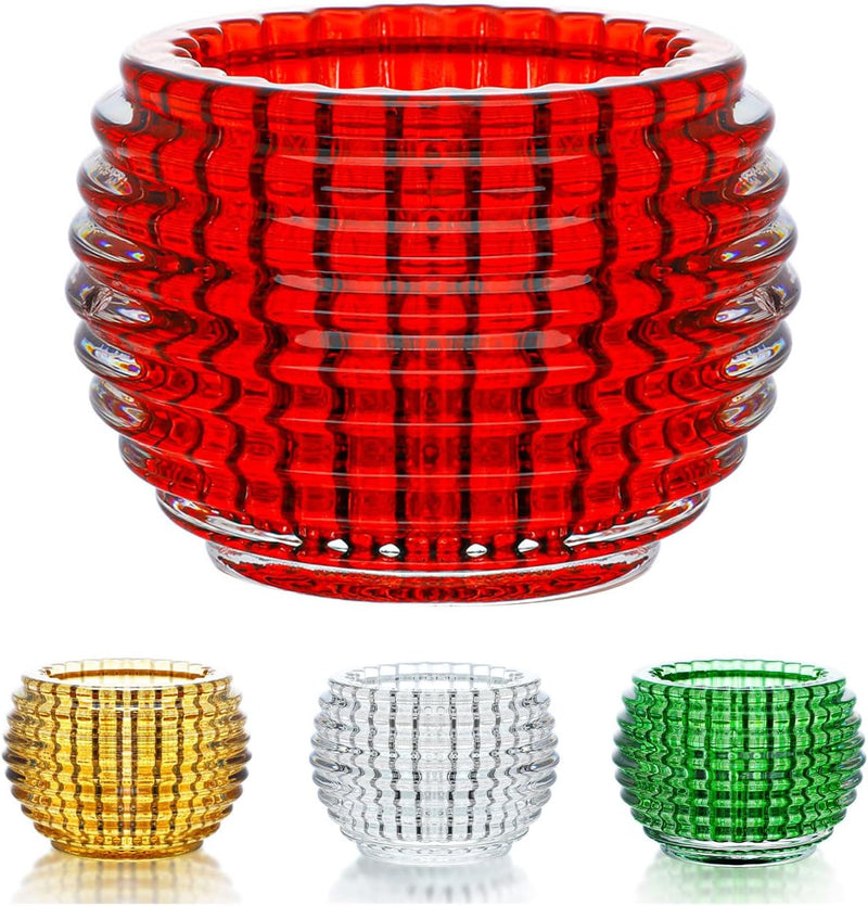 kanpura Clear Round Glass Votive Candle Holders 1pc, Fall Tea Light Candle Holder for Wedding Table, Votive for Birthday Party Decor