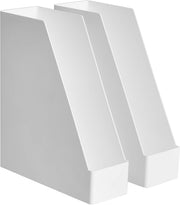 Amazon Basics Stackable Office Letter Organizer Desk Tray - Pack of 2, Black - 2 Pack Magazine Rack, 2-Pack