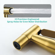 BARROCK 2 Pack Bidet Sprayer Head Stainless Steel Handheld Shattaf Jet Spray Attachment for Toilet, Baby Cloth Diaper Sprayer with Adjustable Water Pressure Control, Brushed Gold