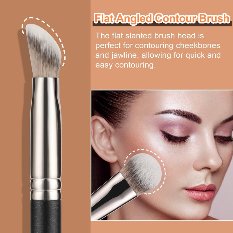 TEOYALL Angled Foundation Contour Brush, Synthetic Kabuki Brush for Concealing Blending Setting Buffing with Liquid, Cream and Powder Cosmetic (170S)